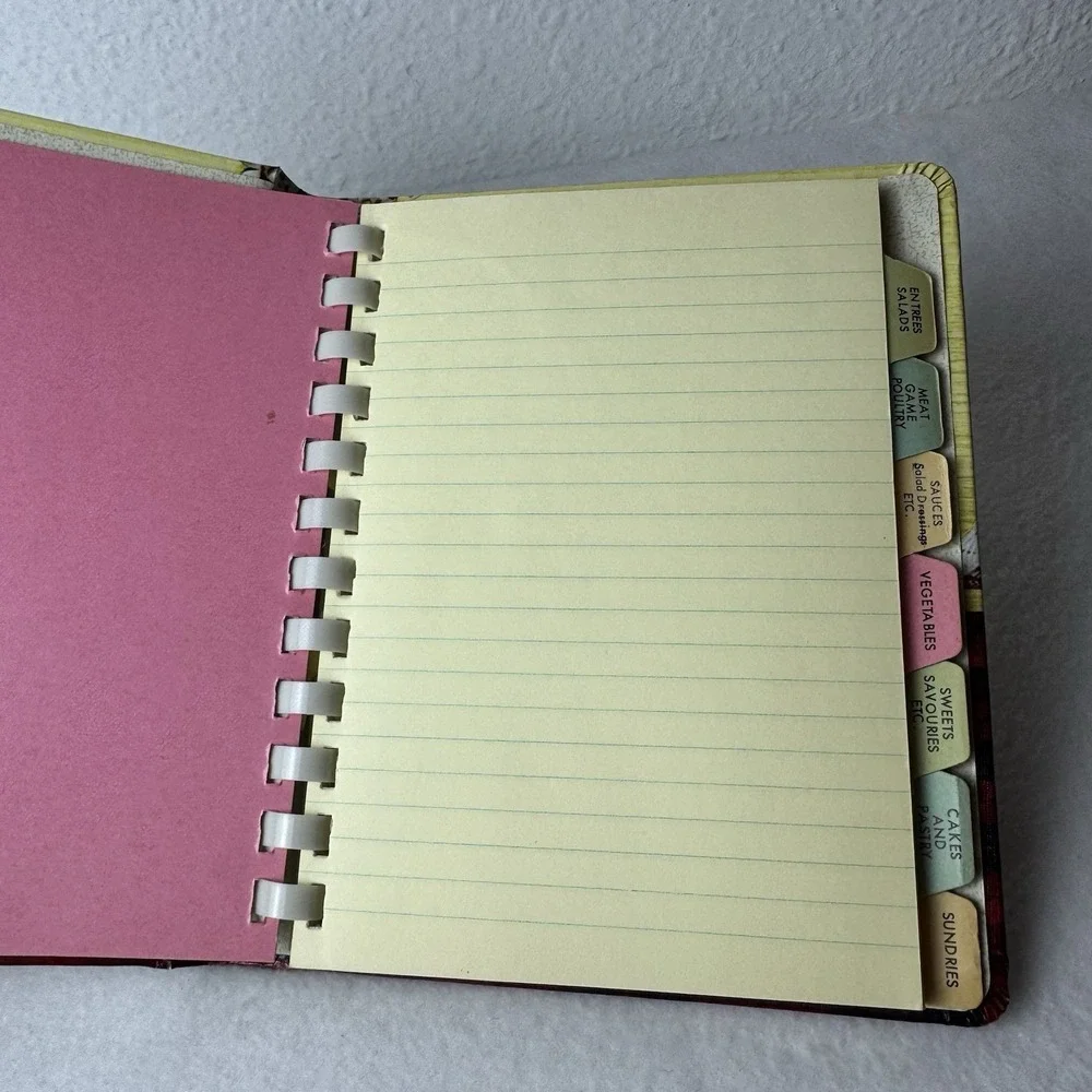 Vintage My Favorite Recipes Binder Book Unused Spiral Bound Tabs Fruit‎ MCM